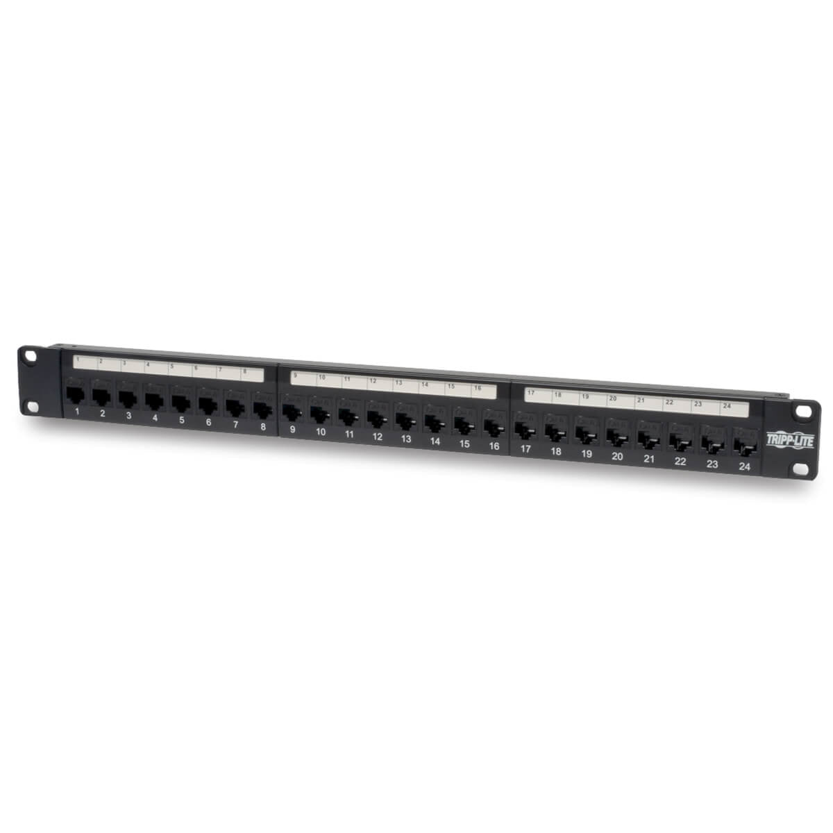24-PORT 1U CAT6/5 FEED-THRU PATCH PANEL