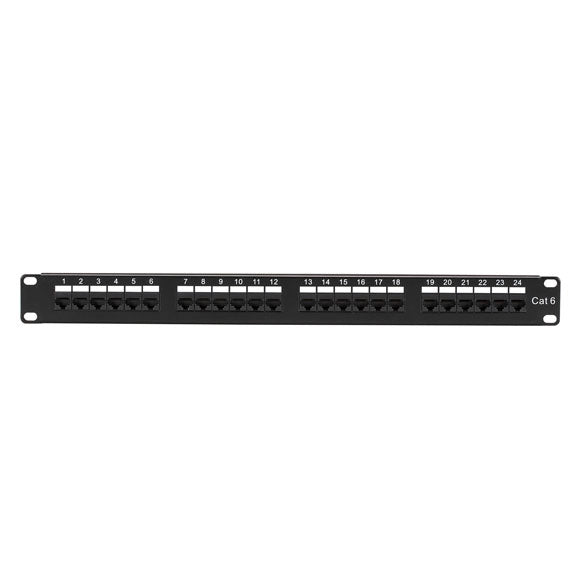 CAT6 PATCH PANEL, PUNCHDOWN - 1U, UNSHIELDED, 24-PORT