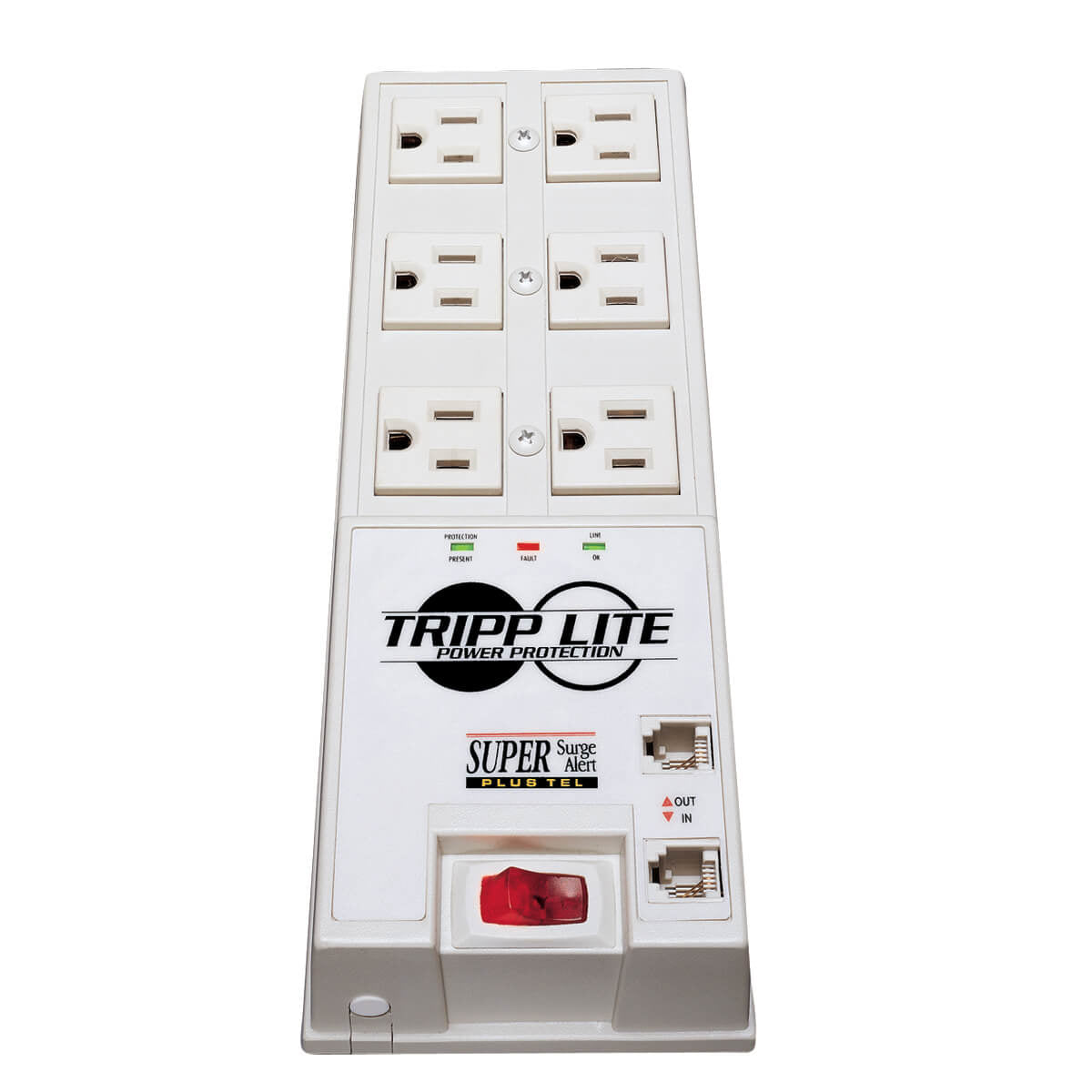 SURGE PROTECTOR POWER STRIP 6 OUTLET 6FEET CORD 3040 JOULES TEL/DSL AUTO SHUT O