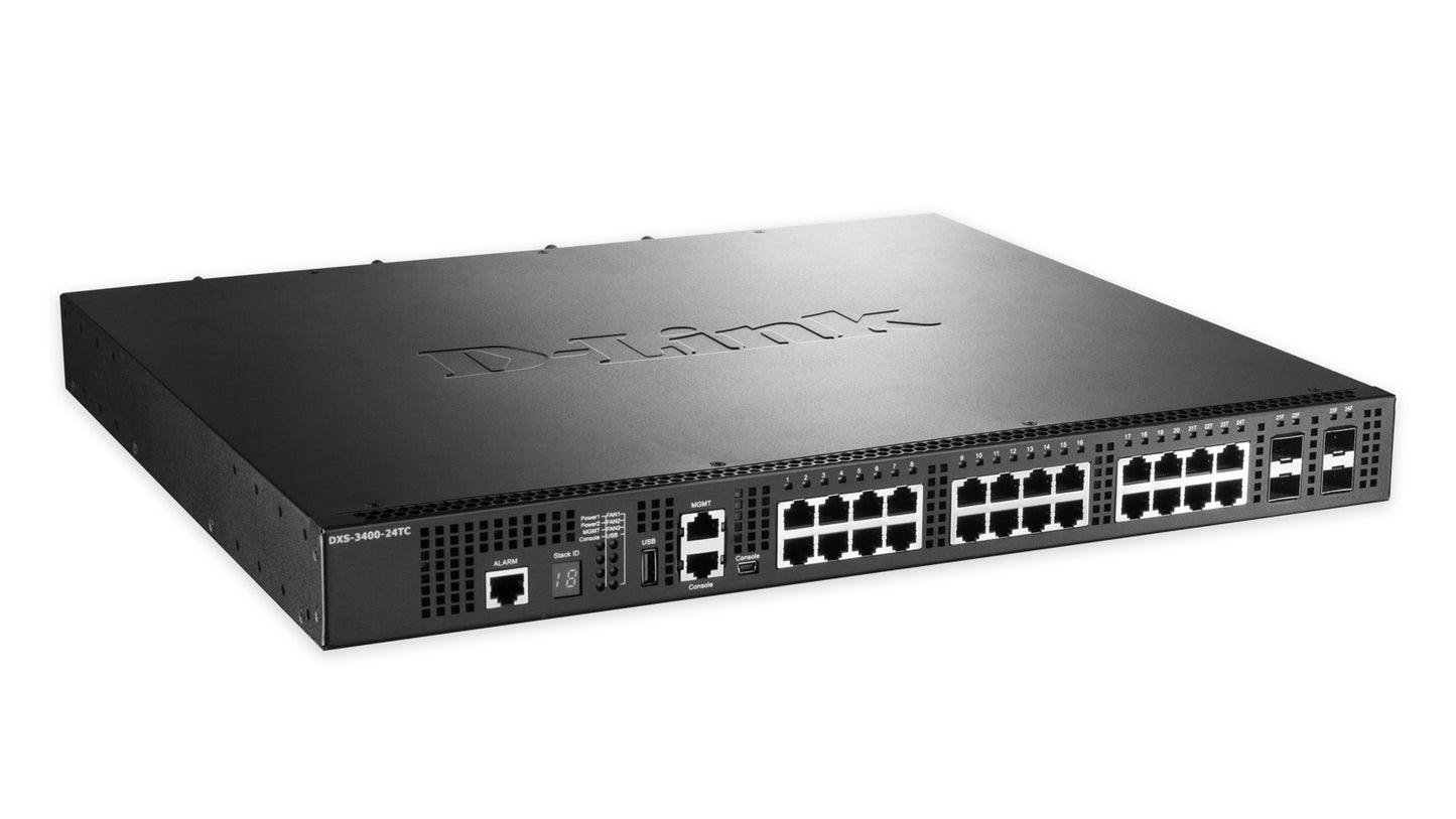 D-Link DXS-3400-24TC network switch Managed L3 Gigabit Ethernet (10/100/1000) 1U Black