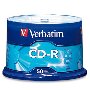 94691 - Verbatim DISK CD-R 80 MIN BRANDED SURFACE 52X SPINDLE