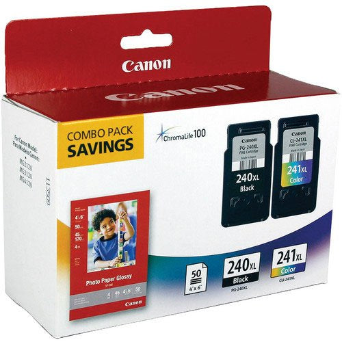 5206B005 - Canon CANON PG-240XL/CL-241XL W/ PHOTO PAPER 50 SHEETS - FOR MG2120, MG3120, MG4120, M