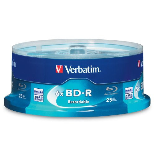 97457 - Verbatim DISC BLU-RAY SINGLE LAYER 25GB WRITE ONCE 16X BRANDED 25PK SPINDLE