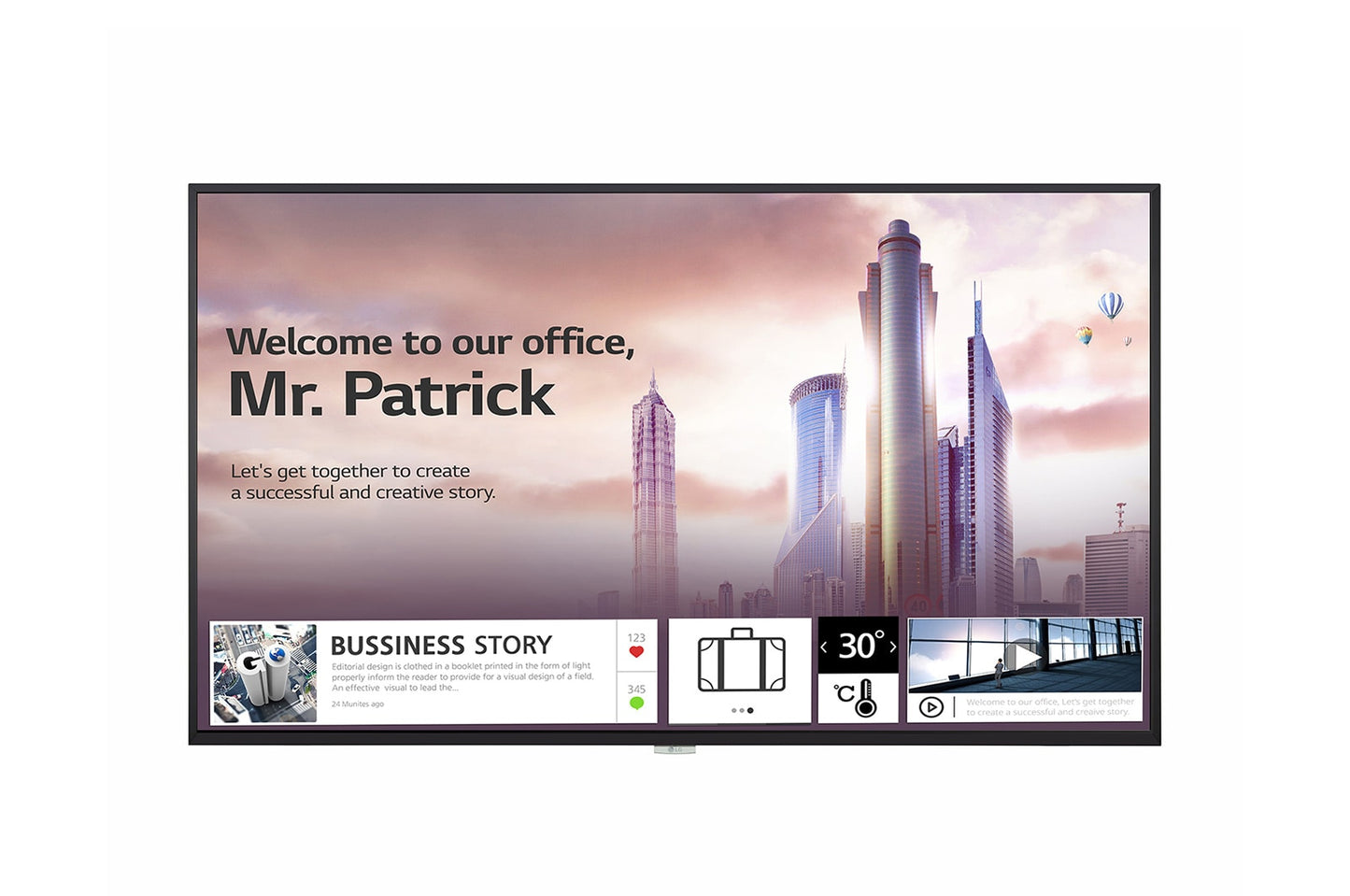 LG UH5F Digital signage flat panel 55" IPS 500 cd/m² 4K Ultra HD Black Built-in processor Web OS 24/7