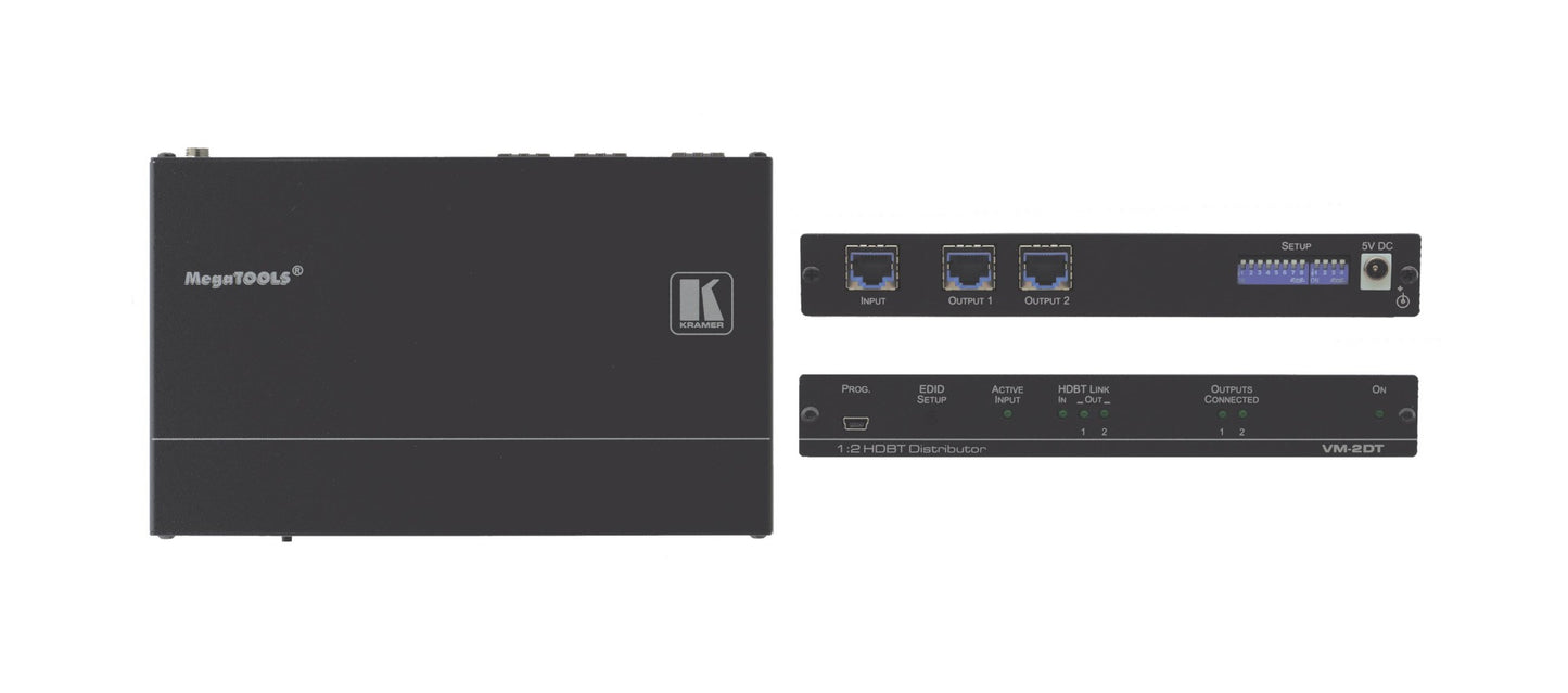 10-80444090 - Kramer Electronics VM-2DT IS A HIGH-QUALITY, LONG-REACH 4K@60HZ (4:2:0) HDBASET EXTENDER DISTRIBUTO