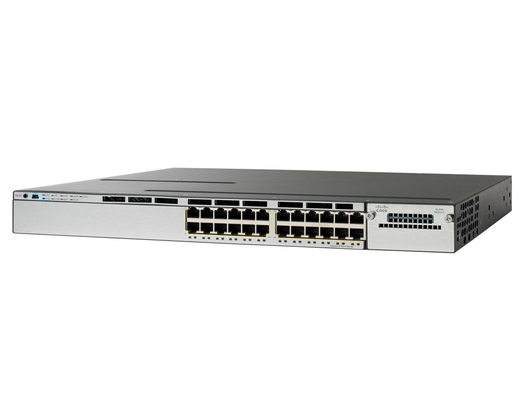 Cisco Catalyst C3750X-24T-L, Refurbished Managed L2 Gigabit Ethernet (10/100/1000) 1U Blue, Silver