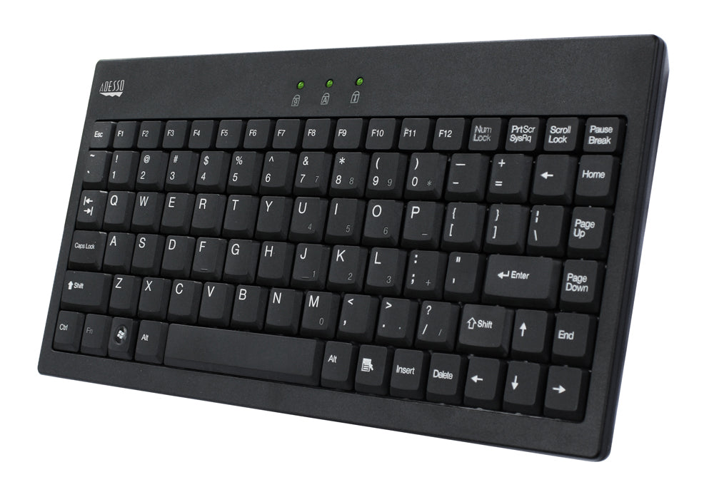 AKB-110B - Adesso MINI USB KEYBOARD WITH PS/2 ADAPTOR RETAIL BOX