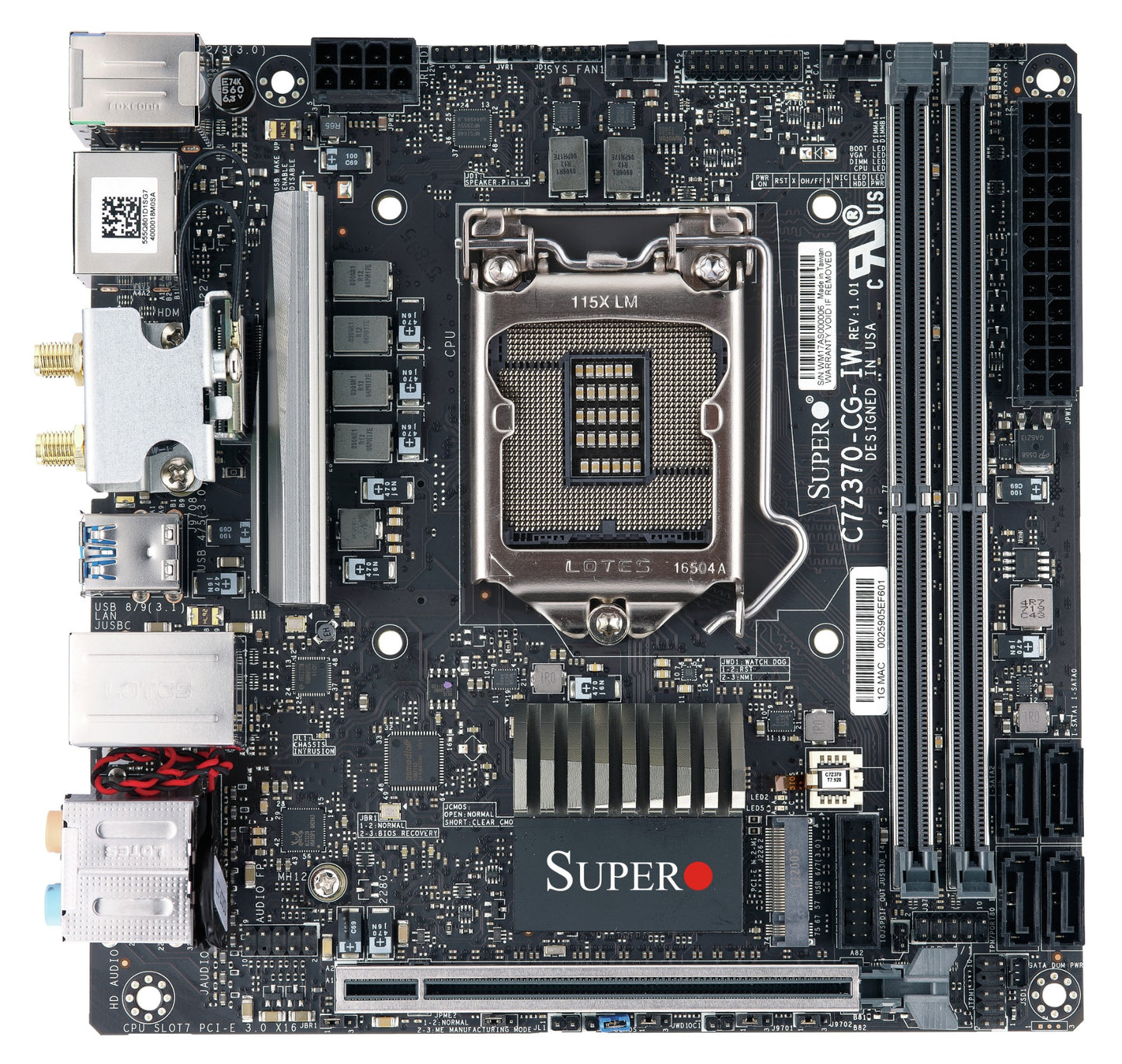 MOTHER BOARD-INTEL, (EOL)C7Z370-CG-IW,KABYLAKEREFRESH,MINI-ITX,LGA1151,CFL-S PRO