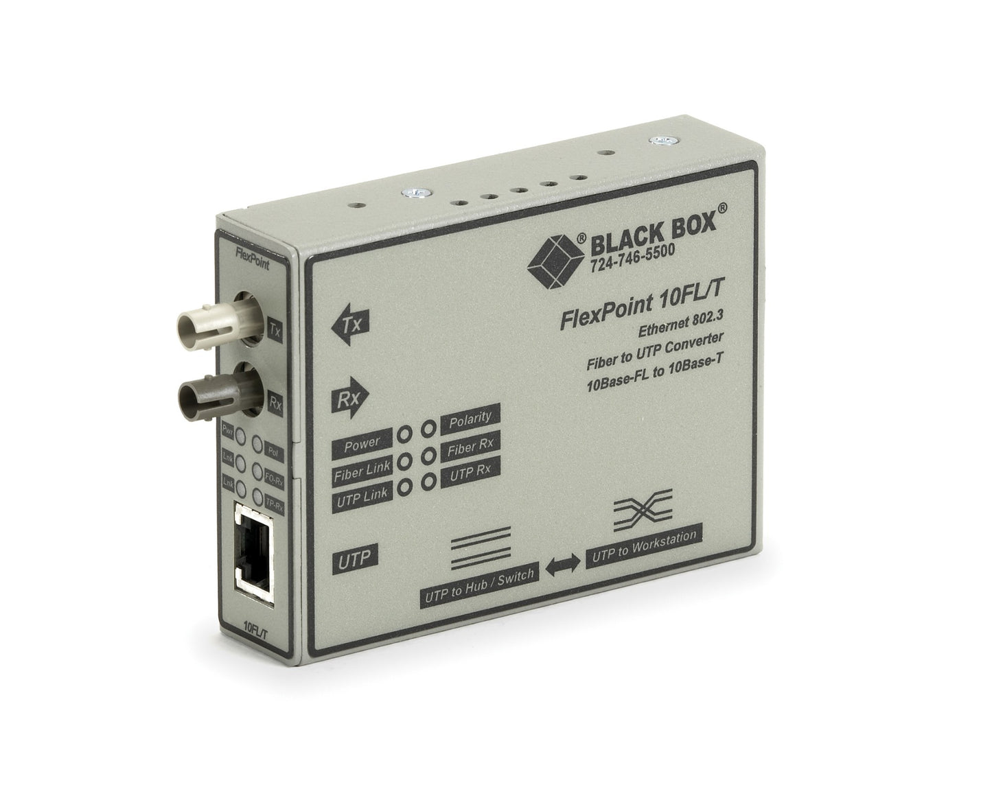 ETHERNET (10-MBPS) MEDIA CONVERTER - 10-MBPS COPPER TO 10-MBPS MULTIMODE FIBER,