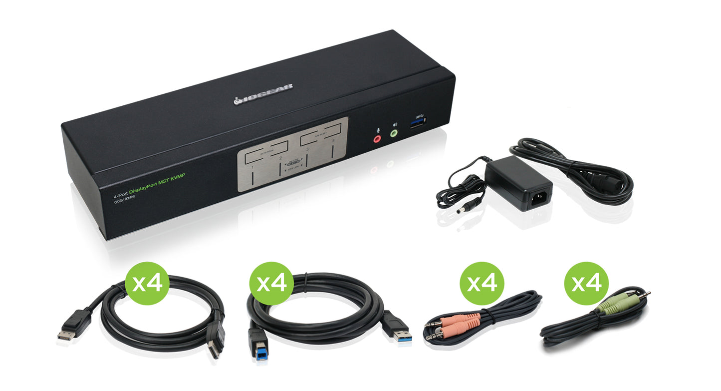 GCS1934M - iogear 4-PORT 4K DISPLAYPORT KVM SWITCH