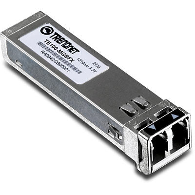 TE100-MGBFX - Trendnet 100MBPS 100BASE-FX MULTI-MODE FIBER 2KM 1310NM DUPLEX LC CONNECTOR SFP (MINI-GBIC) TRANSCEIVER MODULE
