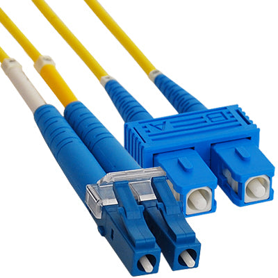 C2G 9M LC-SC 9/125 OS1 DUPLEX SINGLEMODE PVC FIBER OPTIC CABLE (USA-MADE) - YELL