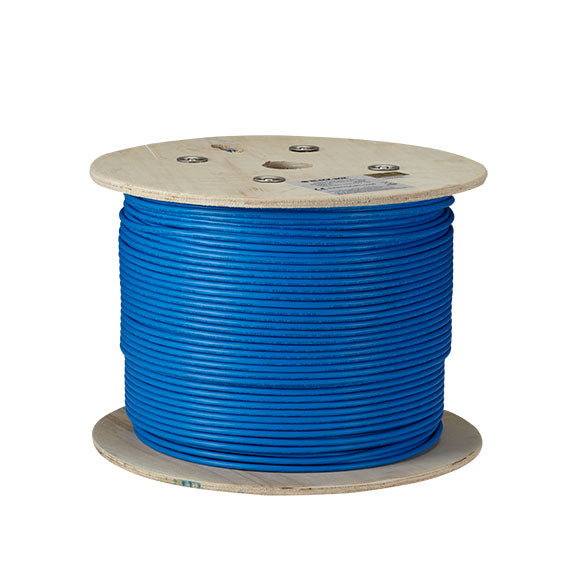 CAT6A 650-MHZ STRANDED ETHERNET BULK CABLE - SHIELDED (S/FTP), CM PVC, POE, BLUE