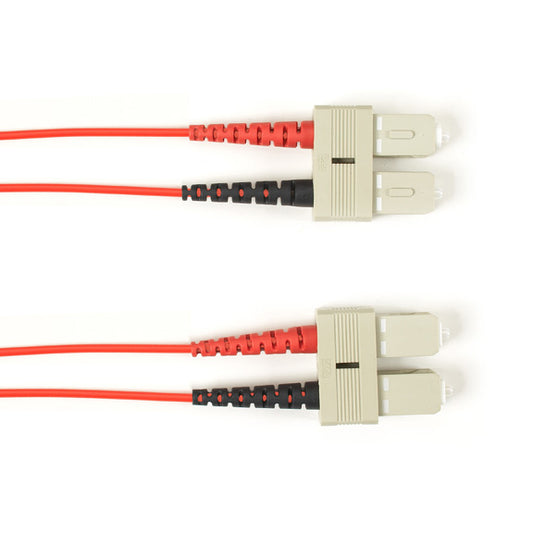 OM4 50/125 MULTIMODE FIBER OPTIC PATCH CABLE - OFNR PVC, SC-SC, RED, 20-M (65.6-