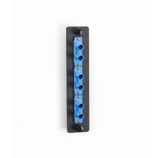 JPM450C - Black Box LOW-DENSITY SINGLE-MODE FIBER ADAPTER PANEL - CERAMIC SLEEVE, (3) ST DUPLEX, BLU