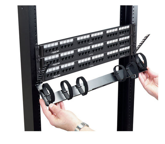 HORIZONTAL RACKMOUNT CABLE MANAGER - 0U, 19" SINGLE-SIDED BLACK, 2-PACK, GSA, TA
