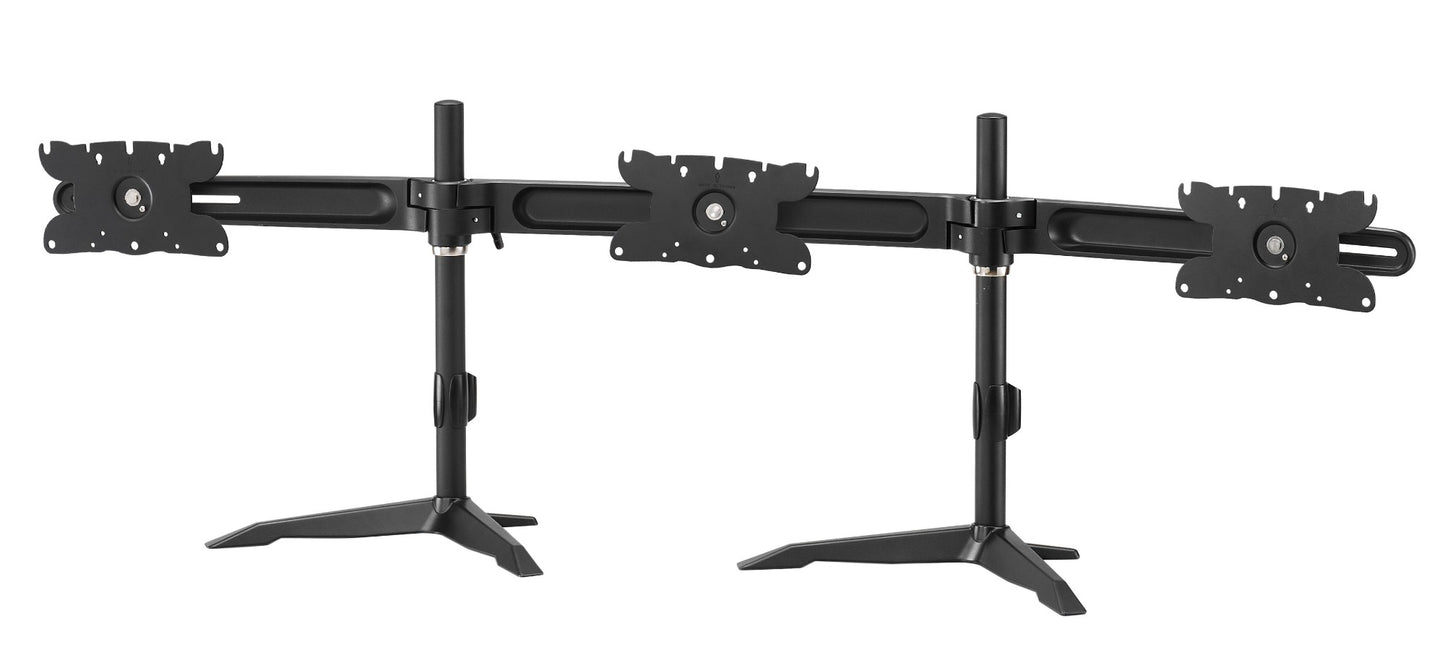 AMR3S32 - Amer Networks TRIPLE MONITOR ULTRA SLIM STAND BASED DESK MOUNT. SUPPORTS 3 32 INCH LCD/LED MO