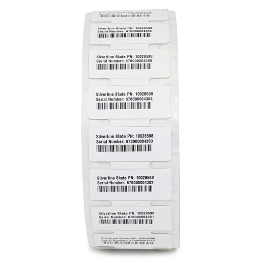 LABEL, RFID, 02.36 X 0.98 (60X25MM); WHITE COATED PP, 3IN (76.2MM) CORE, 500/ROL