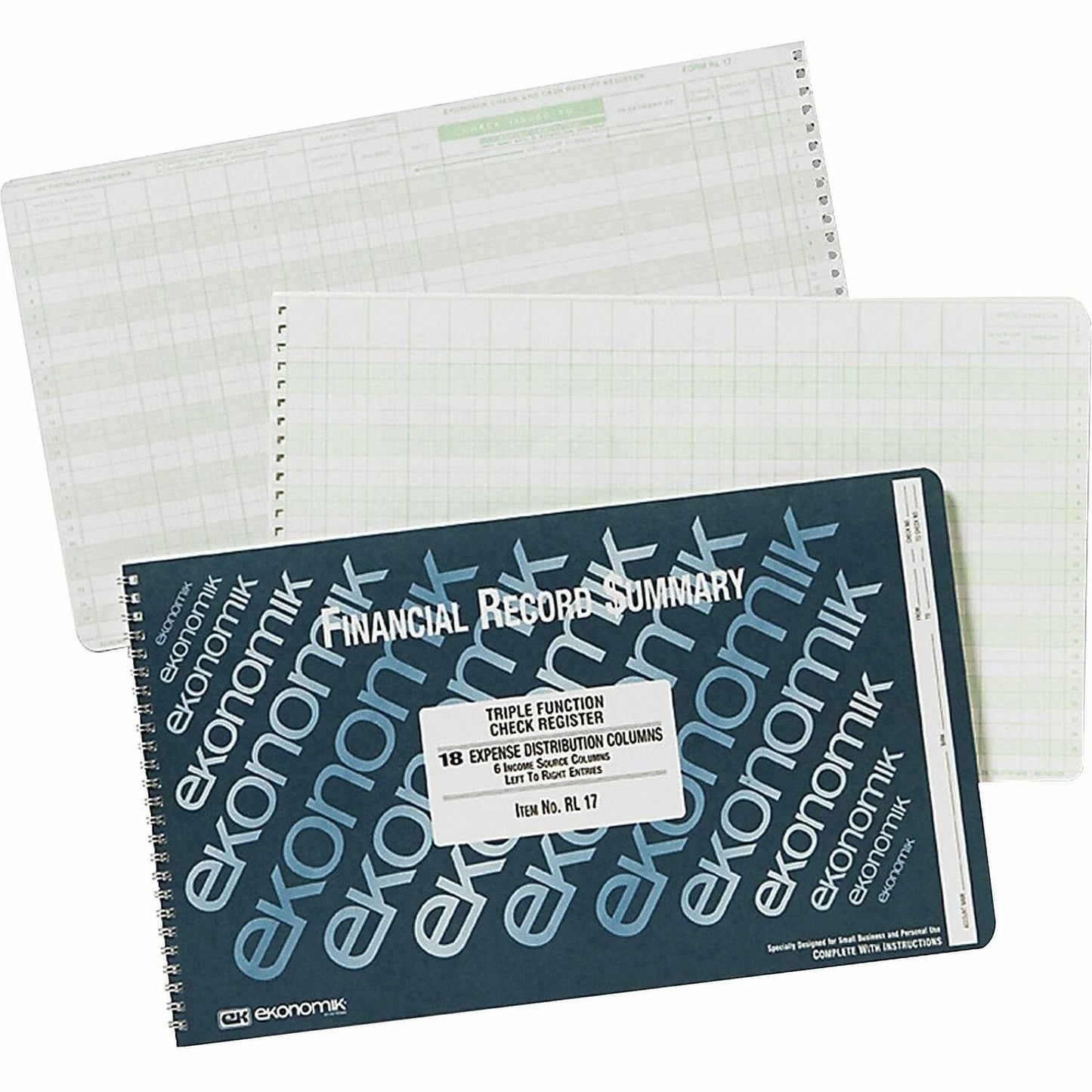 RL17 - Ekonomik Wirebound Check Register