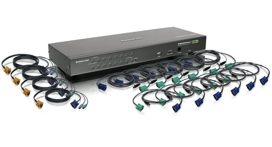 GCS1716KIT - iogear 16-PORT USB PS/2 COMBO KVM SWITCH WITH CABLES