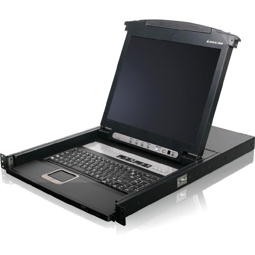 GCL1816 - iogear 16 PORT 17 LCD COMBO KVM SWITCH.COMPUTER SELECTION VIA FRONT PANEL LED, OSD, AN