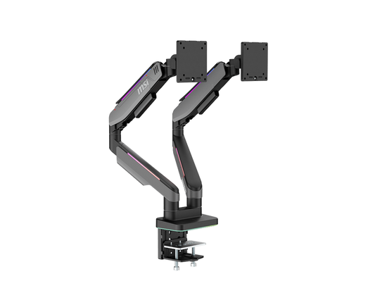 MT201DR - MSI MPG Clamp & Grommet Premium RGB Dual Monitor Stand Arms