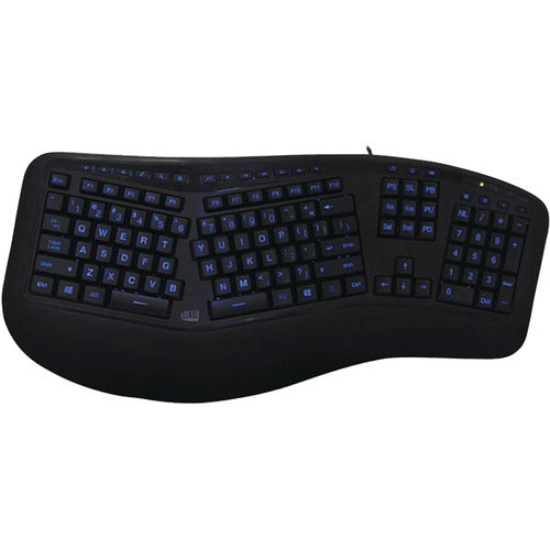 AKB150EB - Adesso Tru-Form 150 3-Color Illuminated Ergonomic Keyboard
