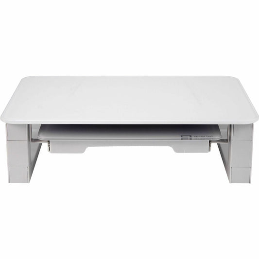 Q090GMRW01 - Quartet Adjustable Height Desktop Glass Monitor Riser