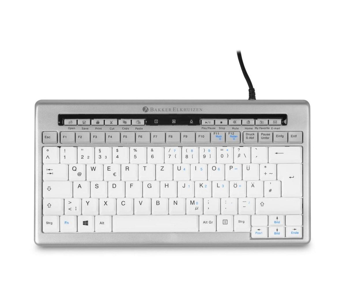 BNES840DDE - Bakker S-board 840 Compact USB Wired Ergonomic Keyboard German QWERTZ