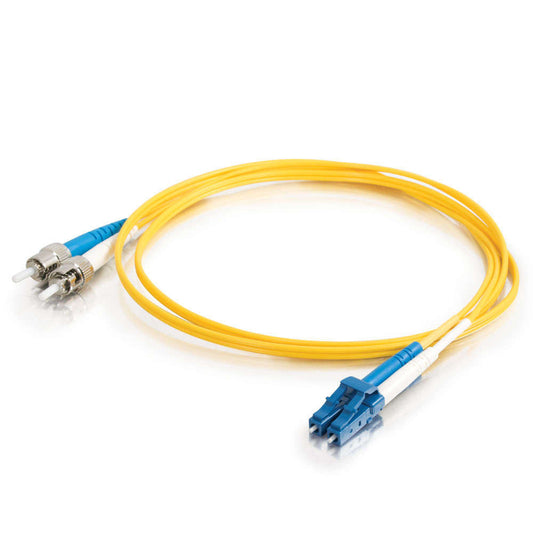 C2G 9M LC-ST 9/125 OS1 DUPLEX SINGLEMODE PVC FIBER OPTIC CABLE (USA-MADE) - YELL