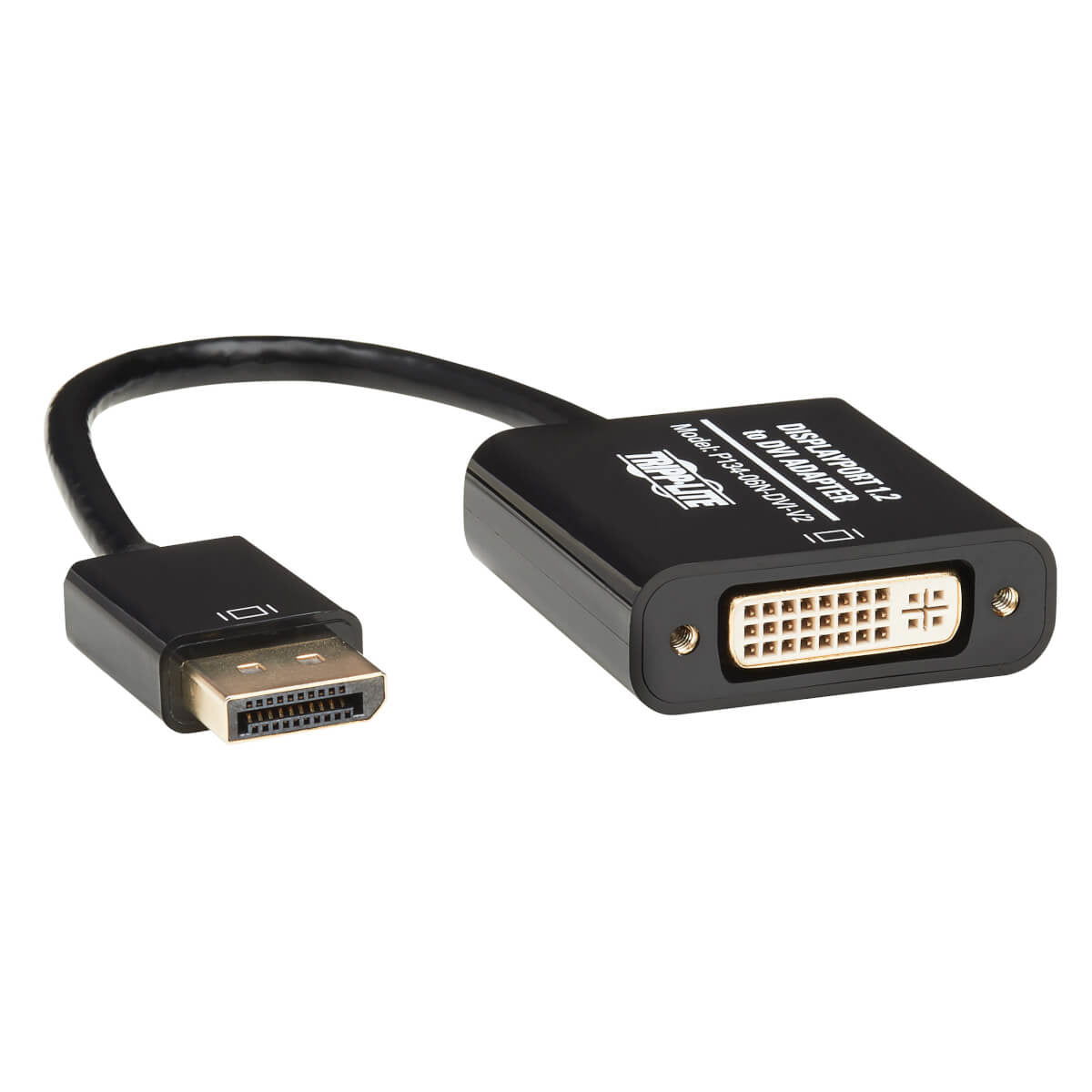 P134-06N-DVI-V2 - Tripp Lite 6IN DISPLAYPORT TO DVI ADAPTER ACTIVE CONVERTER M/F DPORT 1.2 6INCH