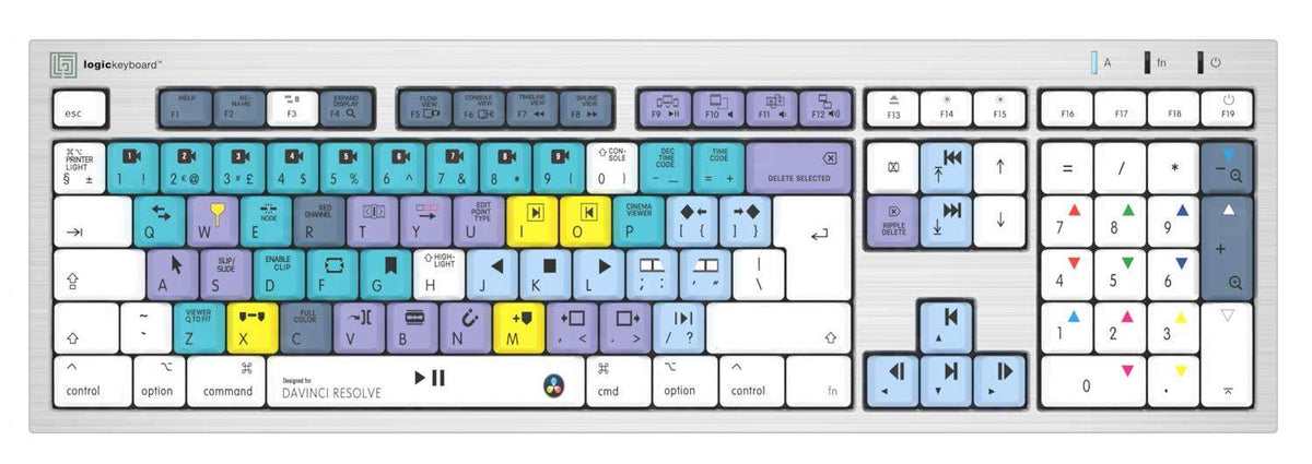 LKB-RESC-CWMU-UK - LogicKeyboard DaVinci Resolve UK USB ALBA Shortcut Keyboard