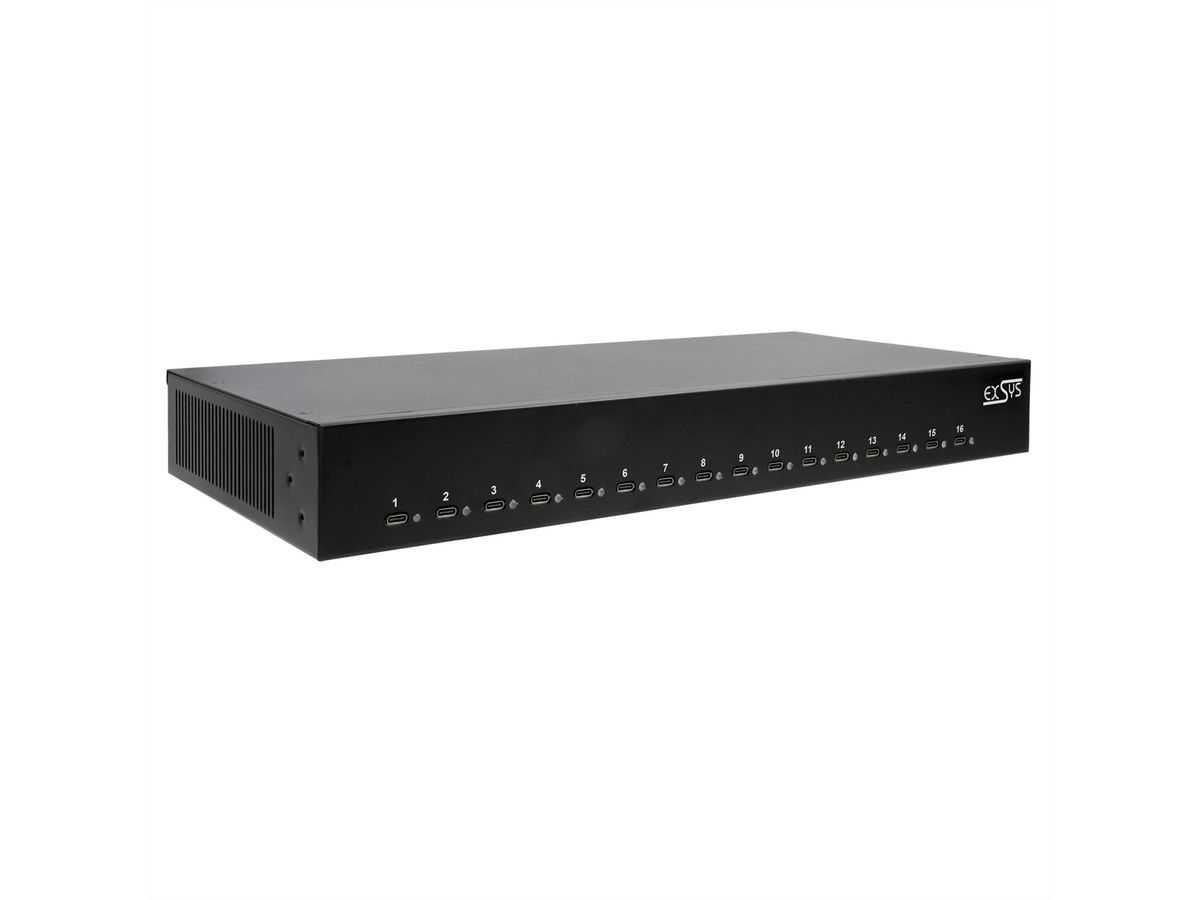 EX-11017 - Exsys 16-Port USB-C Power Delivery Charging Station