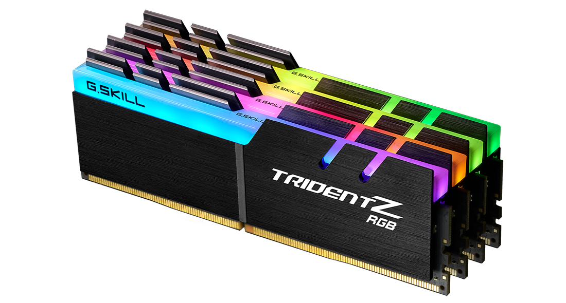 F4-4000C18Q-32GTZRB - G.Skill Trident Z RGB 32GB 4x8GB DDR4-4000 CL18 Desktop Memory