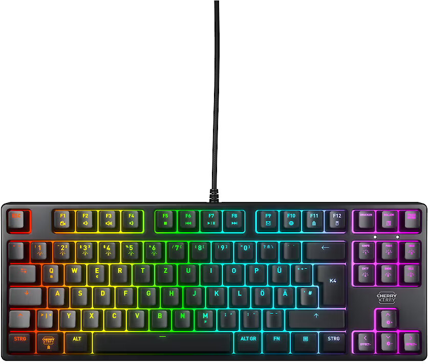 CX-K4V2-RGB-TKL-RETRO-R-GER - Cherry K4V2 TKL German MX2A Red RGB Mechanical Keyboard