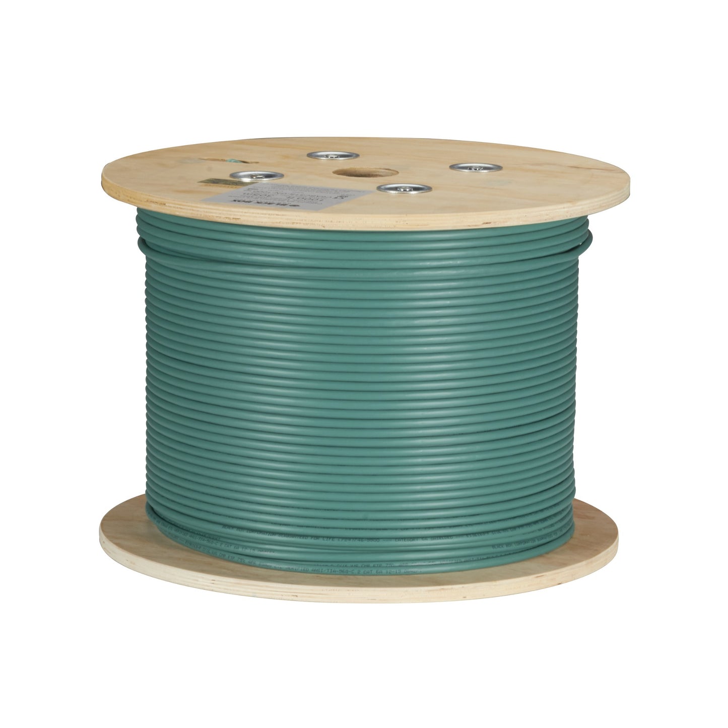 CAT6A 650-MHZ SOLID ETHERNET BULK CABLE - SHIELDED (F/UTP), CMP PLENUM, GREEN, 1