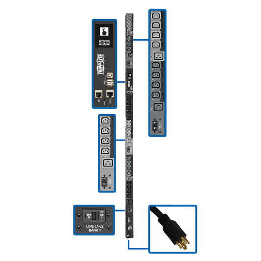 Tripp Lite PDU3EVSR6L2130 power distribution unit (PDU) 30 AC outlet(s) 0U Black