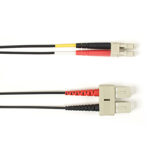 OM2 50/125 MULTIMODE FIBER OPTIC PATCH CABLE - OFNR PVC, SC TO LC, BLACK, 2-M (6
