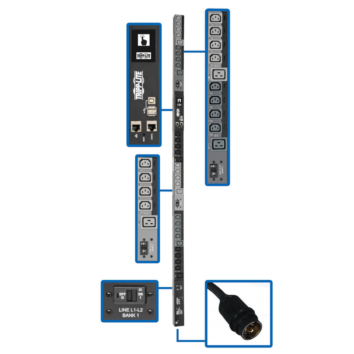 Tripp Lite PDU3EVNR6L2130 power distribution unit (PDU) 30 AC outlet(s) 0U Black