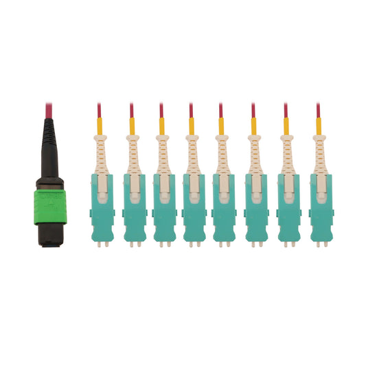 Tripp Lite N845-02M-8S-MG fiber optic cable 79.1" (2.01 m) 16x MTP/MPO 8x SN OFNR OM4 Aqua color, Black, Green, Magenta, White