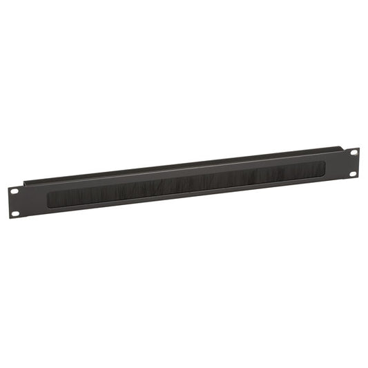 HORIZONTAL RACKMOUNT CABLE MANAGER - 1U, 19", BRUSH STRIP, BLACK, TAA