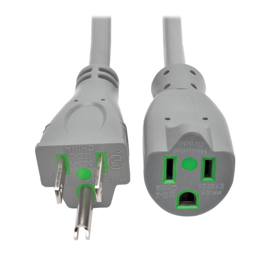 P022-015-GY-HG - Tripp Lite 15FT HOSPITAL MEDICAL POWER EXTENSION CORD 5-15P 5-15R 13A GRAY