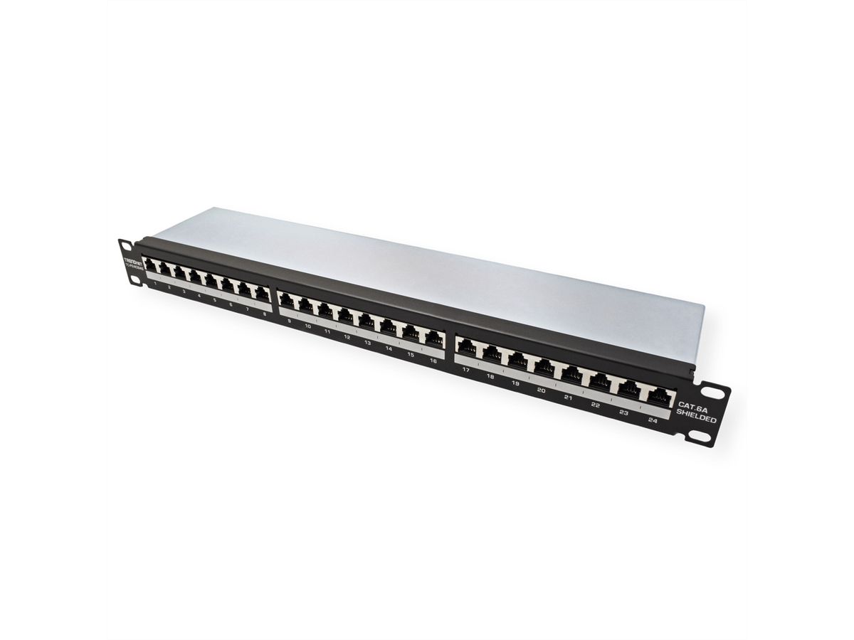 TC-P24C6AS - TRENDnet 24-Port Cat6A Shielded 1U Rack-mountable Patch Panel