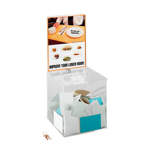 4234CL - Safco 9 1/4 x 9 1/4 x 21 Large Acrylic Collection Box