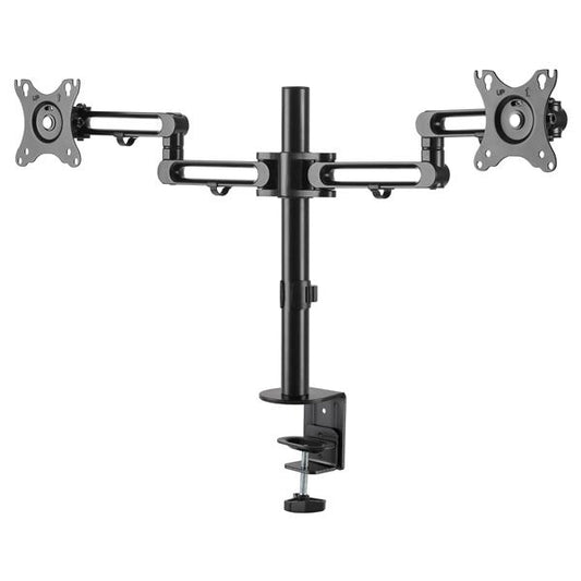 VESA 75X75MM/100X100MM COMPATIBLE DESK MOUNT DUAL MONITOR ARM SUPPORTS 2 DISPLAY