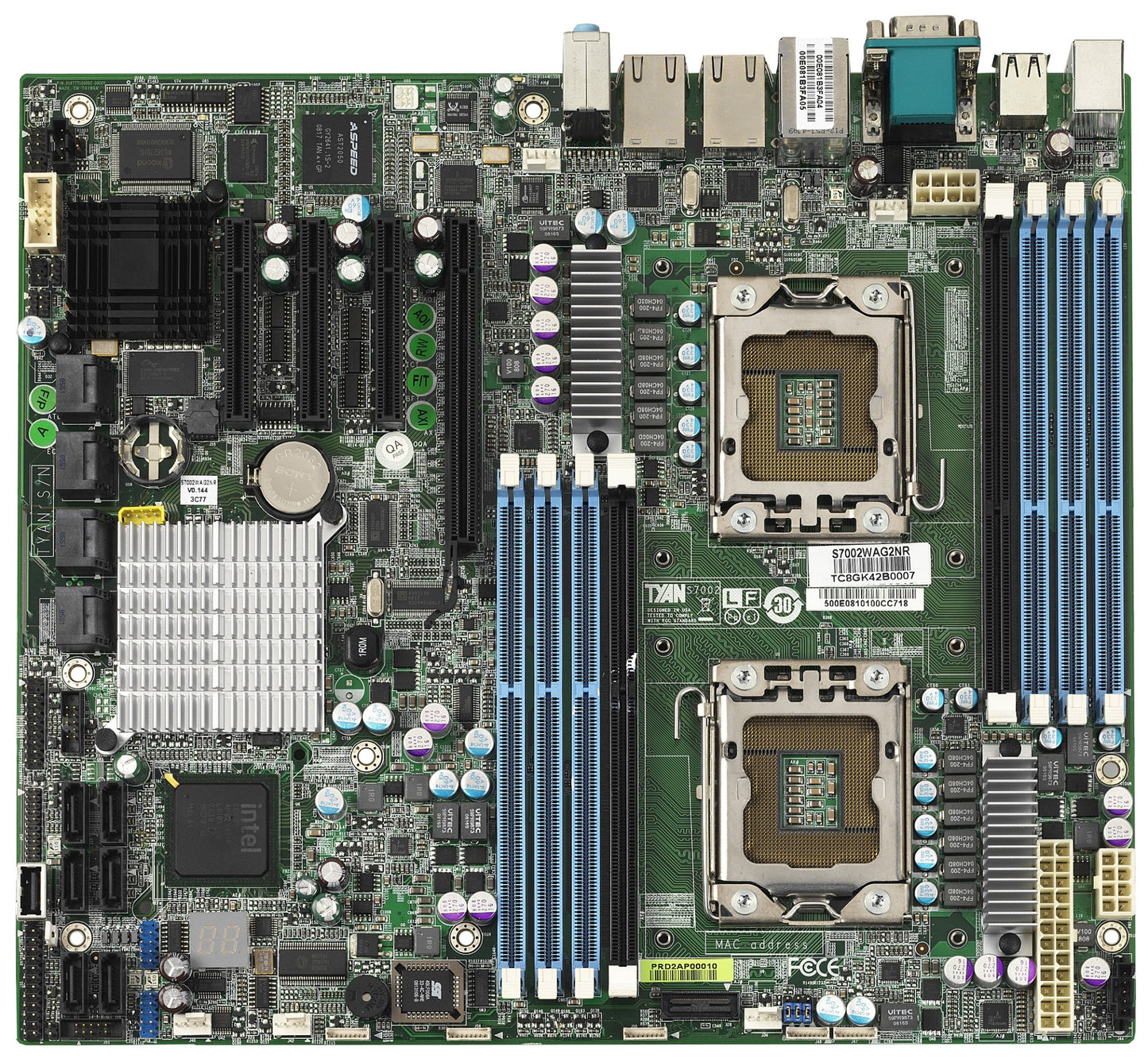 S7002GM2NR-LE - Tyan LOW COST NEHALEM DP PLATFORM WITH IPMI IKVM ONBOARD. INTEL 5500, LGA1366, (8)DDR