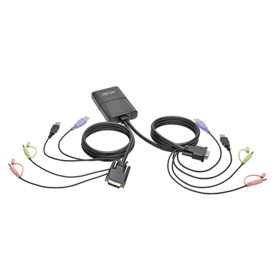 2-PORT USB / DVI KVM SWITCH CABLE W/ AUDIO & PERIPHERAL SHARING