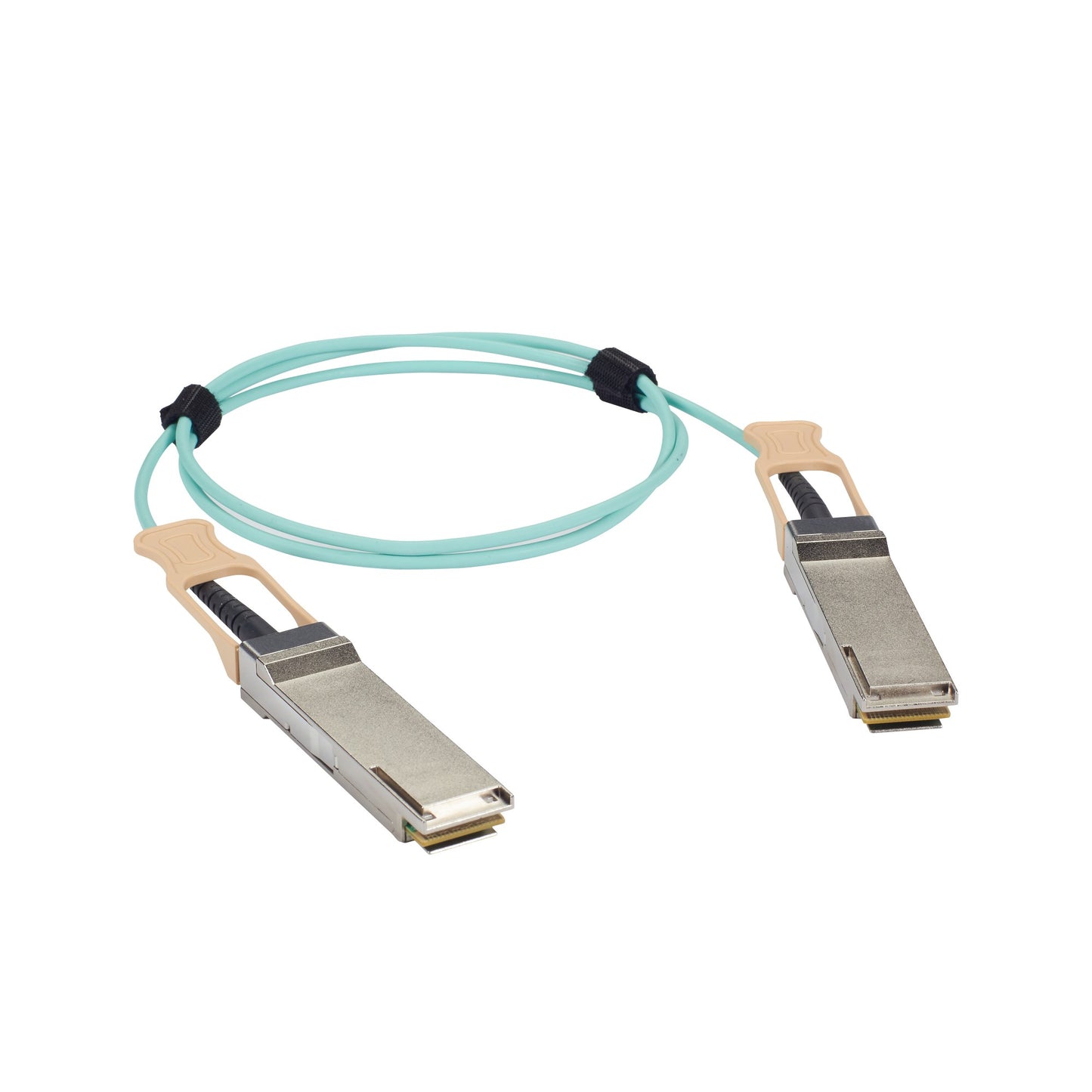 Black Box QSFP-100G-AOC15M-BB fiber optic cable 590.6" (15 m) QSFP28 OM3 Aqua color