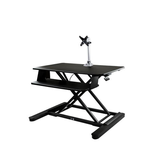 TRANSFORM YOUR DESK INTO A SIT-STAND WORKSTATION, WITH EASY HEIGHT ADJUSTMENT AN