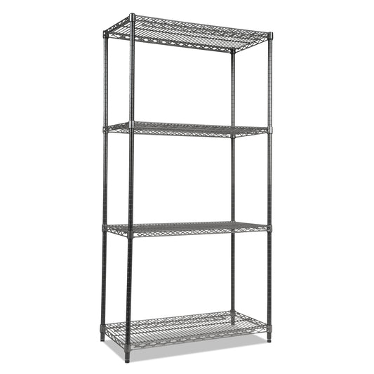 SW50-3618BA - Alera Wire Shelving Starter Kit 4 Shelves 36w x 18d x 72h Black